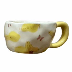 Tazas de porcelana Kawaii Amarillo