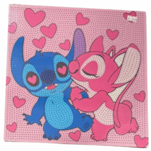 Pintura diamante de plastico de Stitch y Angel